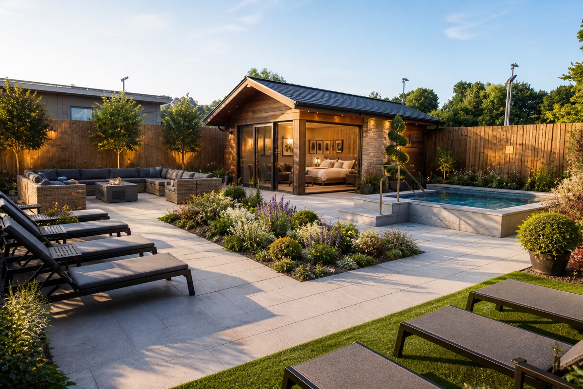 Outdoor spa and lounge used as a second context image on Privacy.