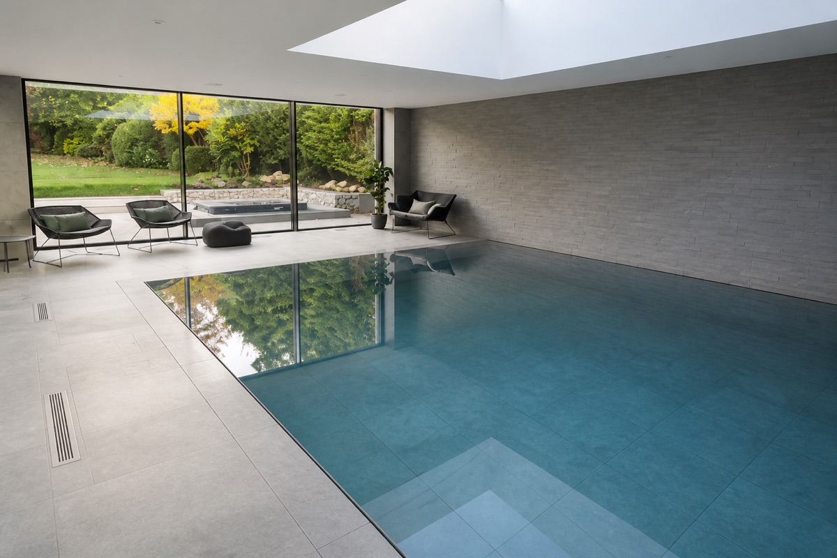Quiet indoor deck-level pool used as a context image on the privacy policy.
